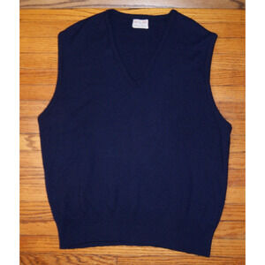 Vintage "The Mens Store" JcPenney Mens XL Navy Blue Vneck Sweater Vest